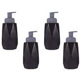 Kuber Industries Liquid Soap Dispenser | Handwash Soap Dispenser | Soap Dispenser for Wash Basin | Shampoo Dispenser Bottle | Bathroom Dispenser Bottle | Pack of 4 | JY00015 | 400 ml | Black